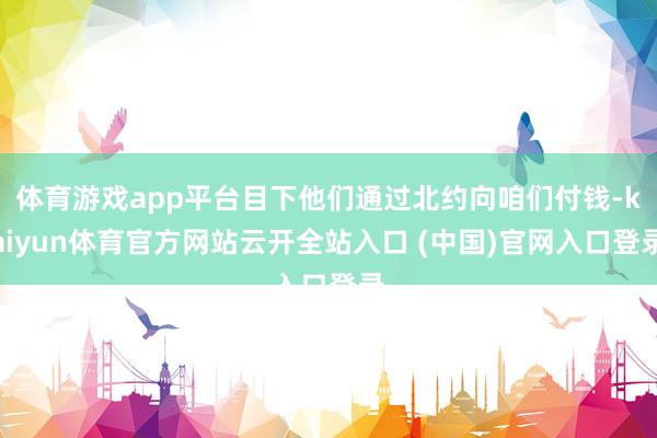 体育游戏app平台目下他们通过北约向咱们付钱-kaiyun体育官方网站云开全站入口 (中国)官网入口登录