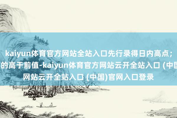 kaiyun体育官方网站全站入口先行录得日内高点；　　但由于合适预期的高于前值-kaiyun体育官方网站云开全站入口 (中国)官网入口登录